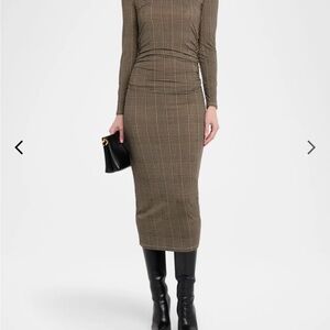 Veronica CHAR mini dress featuring Prince of Wales print Long Sleeve Dress